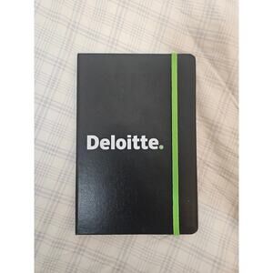 NEW Deloitte Black Hardcover 8.5 x 5.5" Lined Ruled Notebook